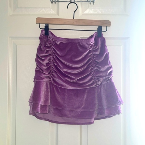 Wild Fable Velvet  Women's Purple Mini Skirt - Picture 1 of 3
